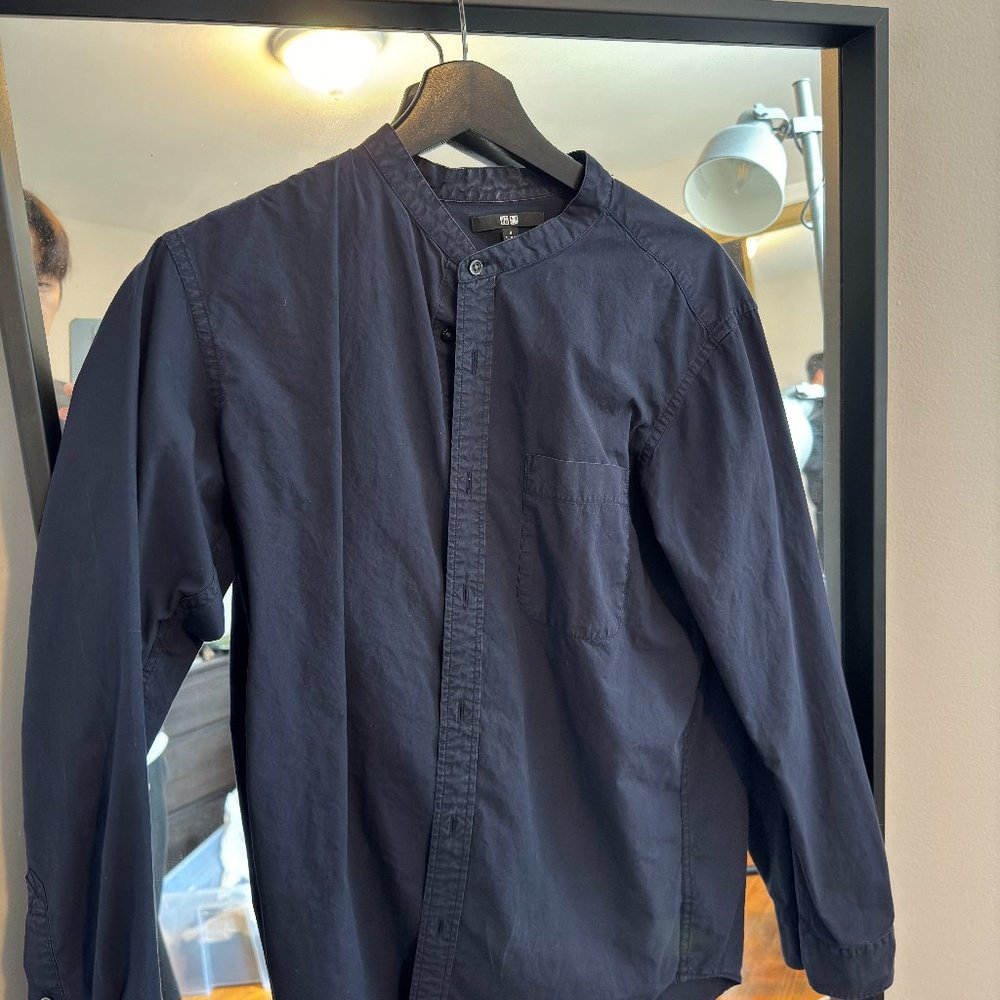 Uniqlo / Navy / Grandad Collar / S